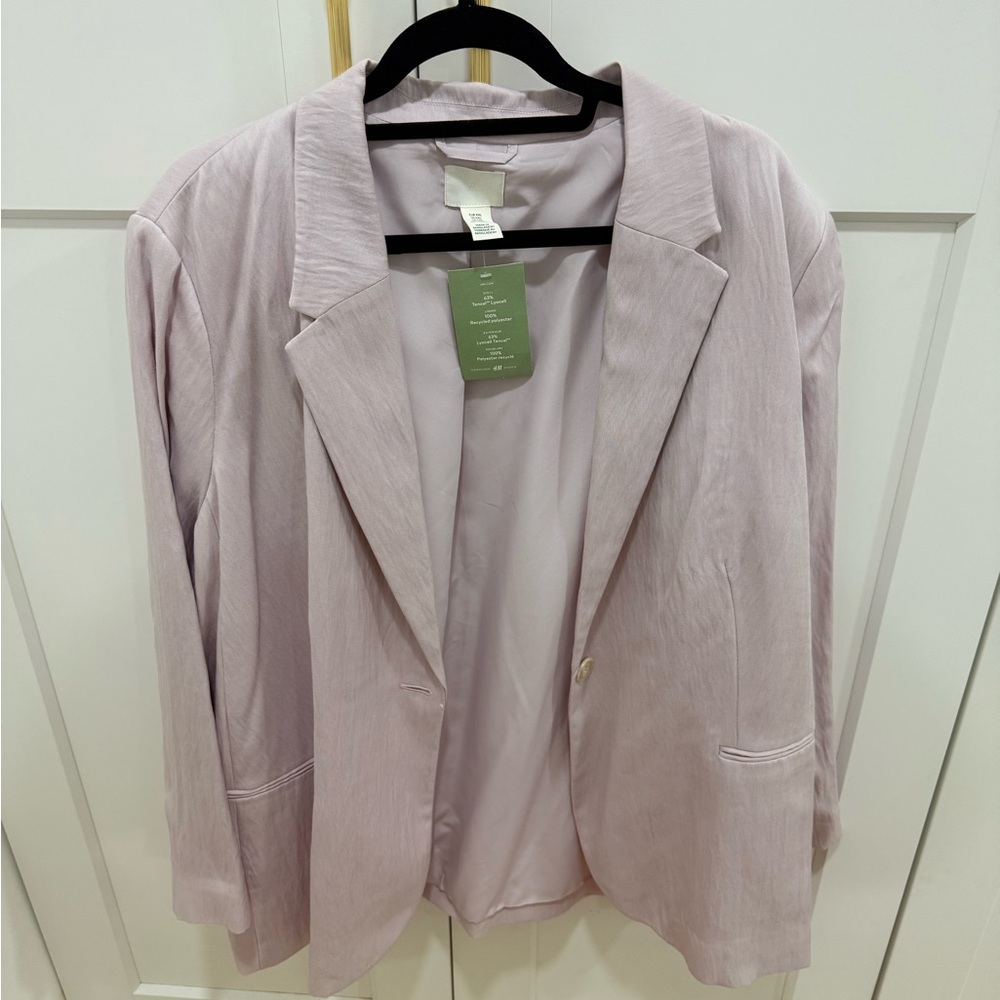 H&M Linen Blend Women's Blazer in Lilac